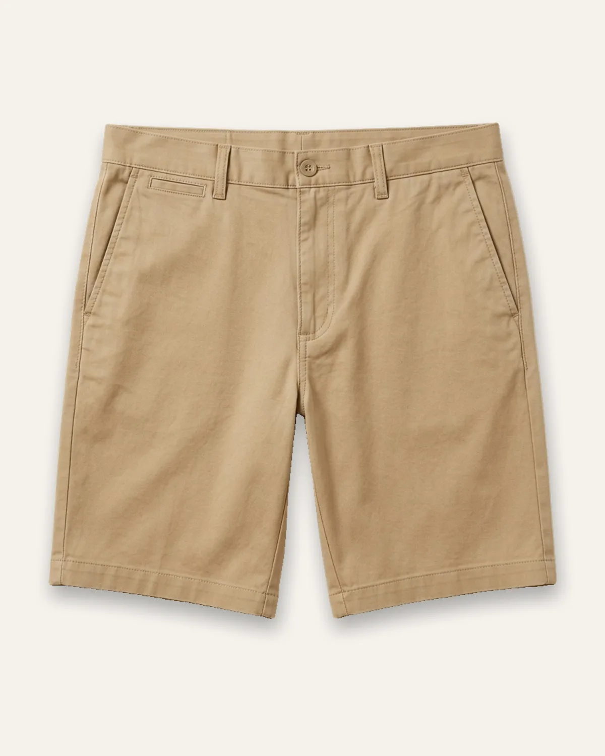 Chino Short 7" in Khaki, laid flat