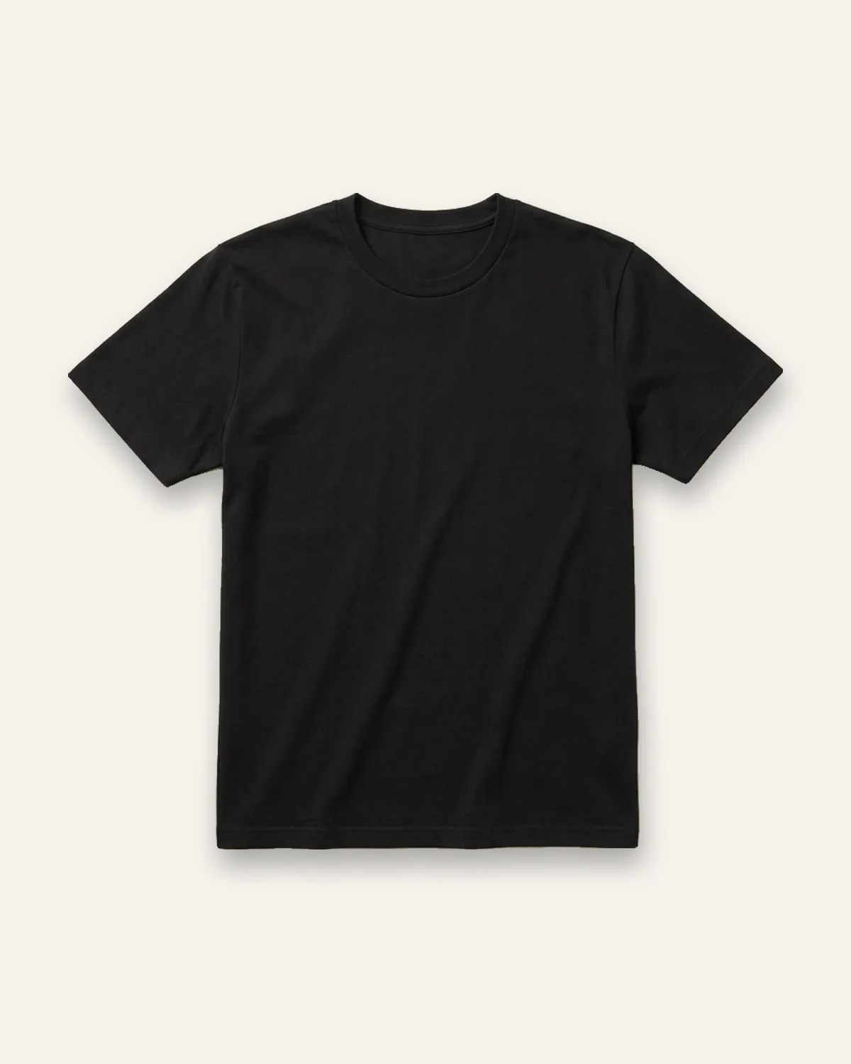 Classic Crew Tee in Black, laid flat