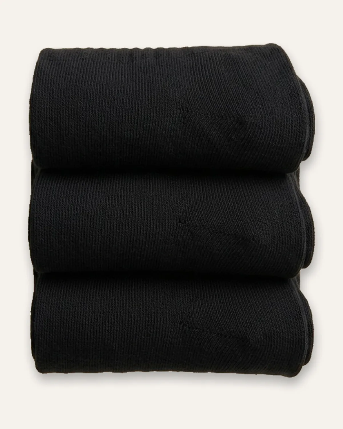 Crew Sock 3-Pack in Black, laid flat