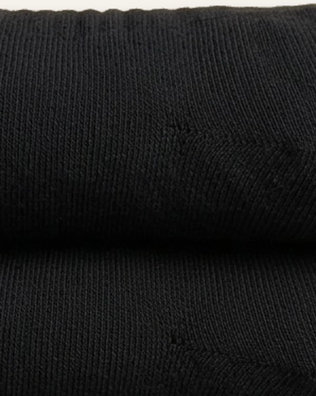 Crew Sock 3-Pack in Black, laid flat, detail