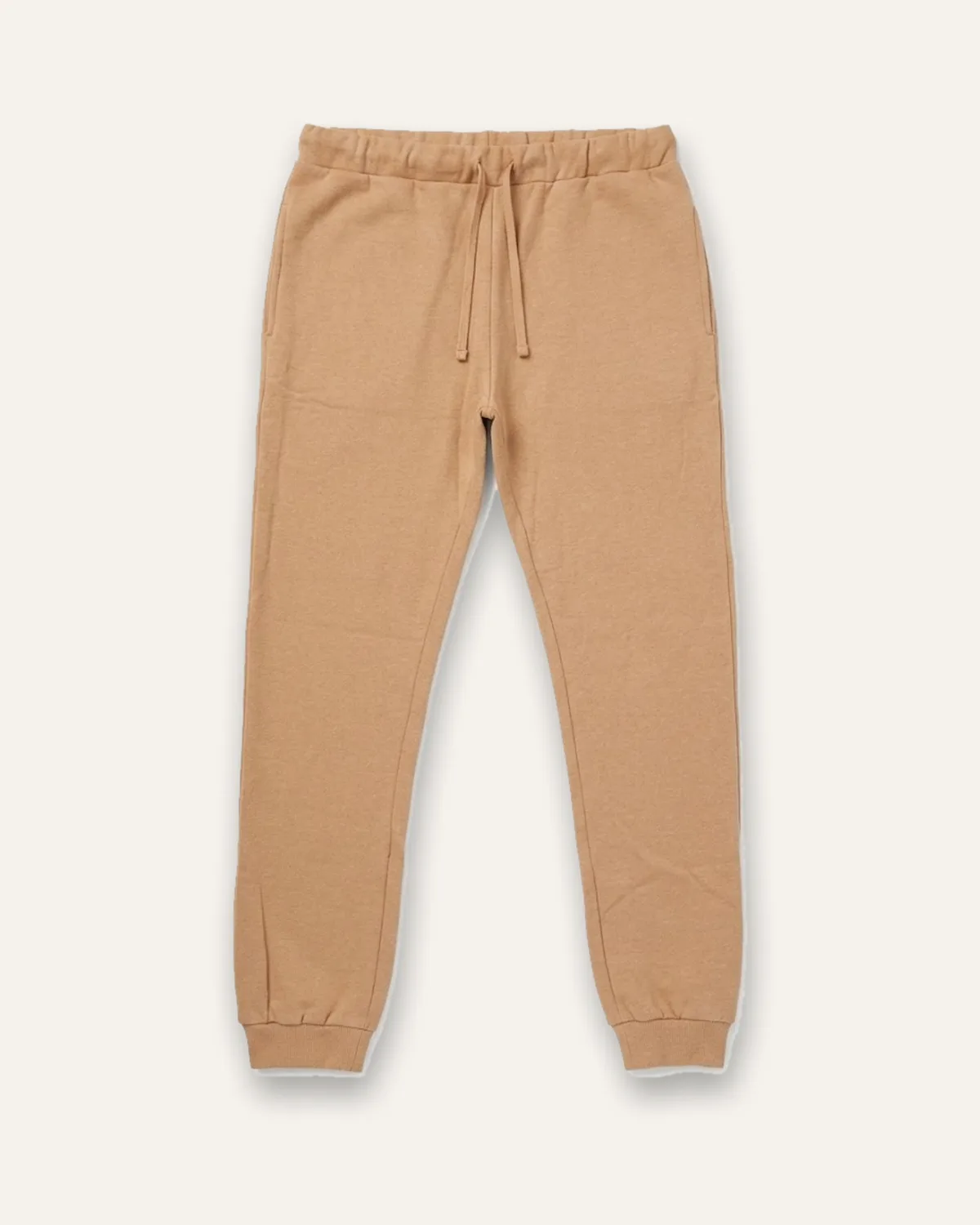 Daily Fleece Jogger in Camel, laid flat