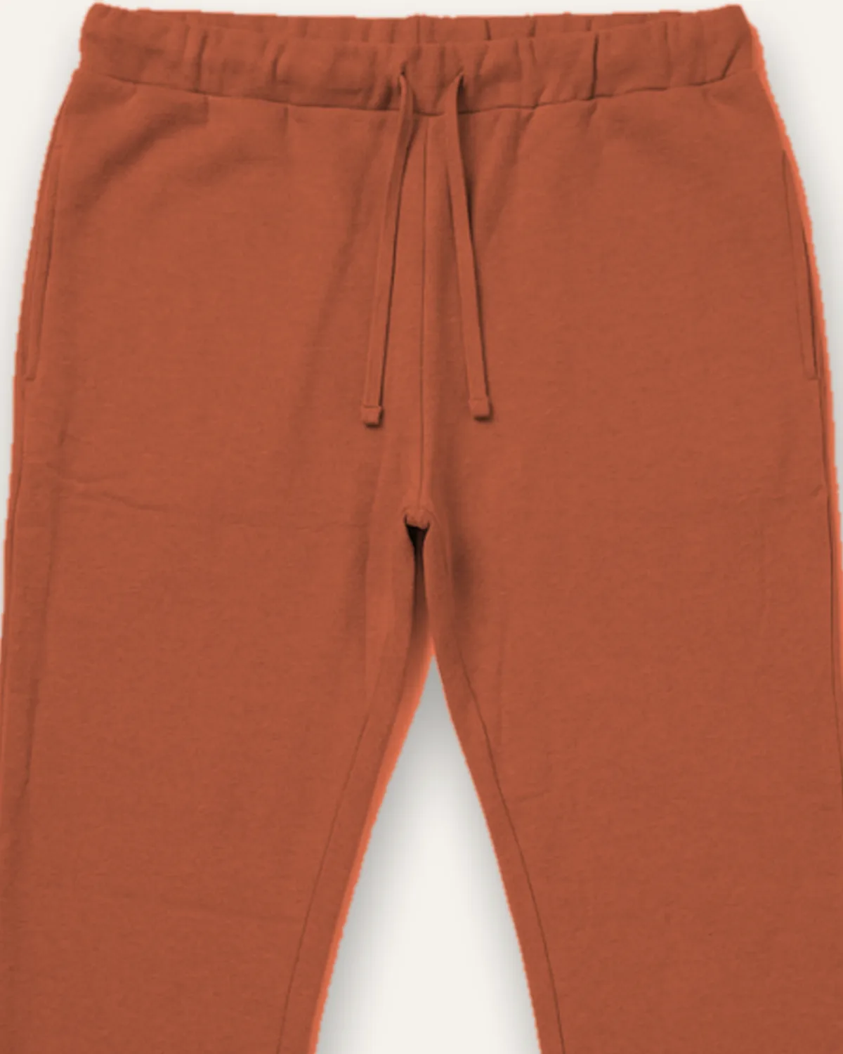 Daily Fleece Jogger in Rust, laid flat, detail