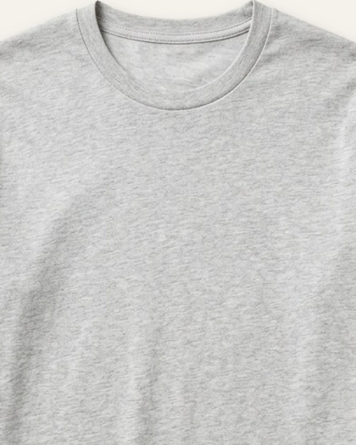 Daily Long Sleeve Tee in Heather Grey, laid flat, detail