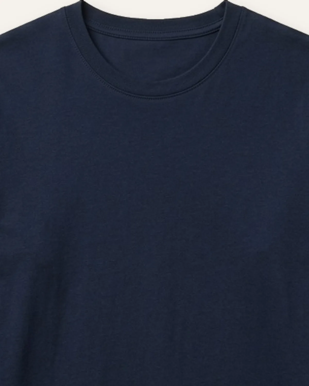Daily Long Sleeve Tee in Navy, laid flat, detail