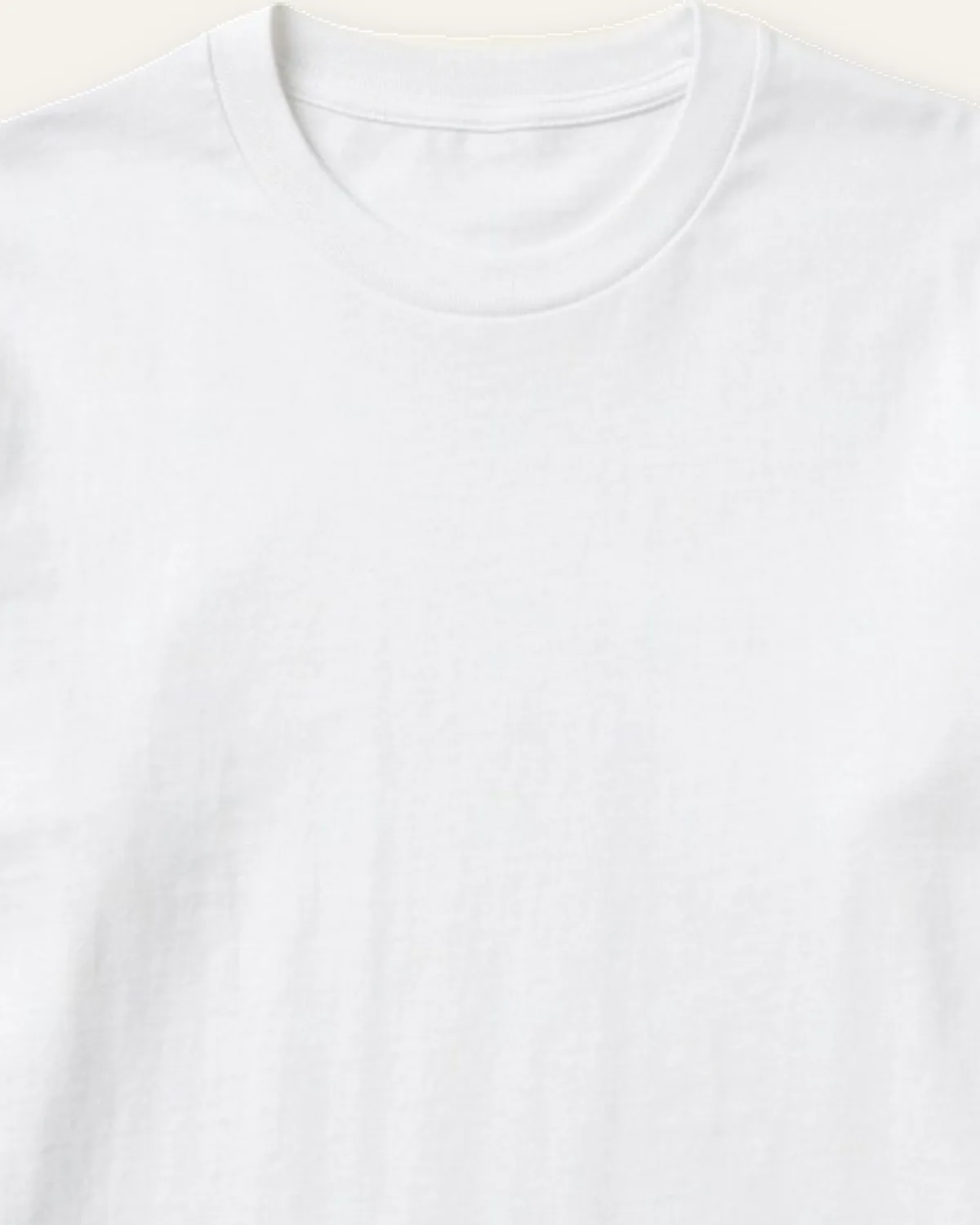 Daily Long Sleeve Tee in White, laid flat, detail