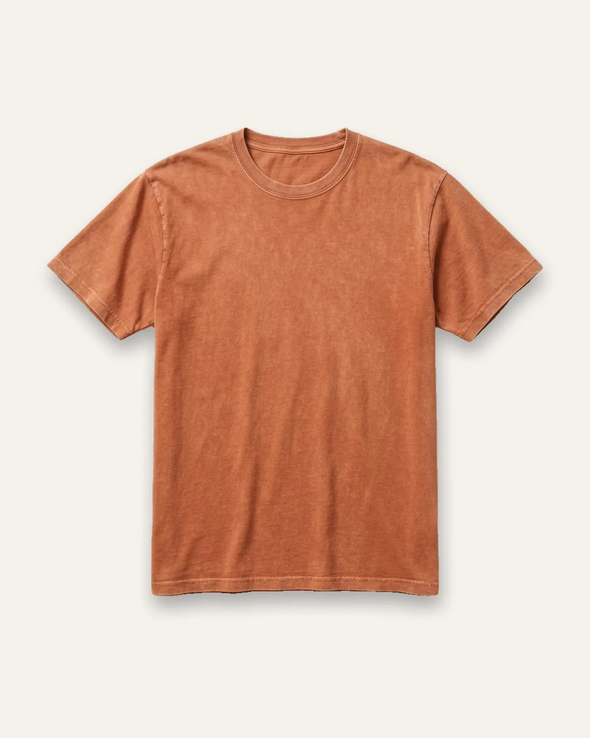 Garment-Dyed Tee in Clay, laid flat