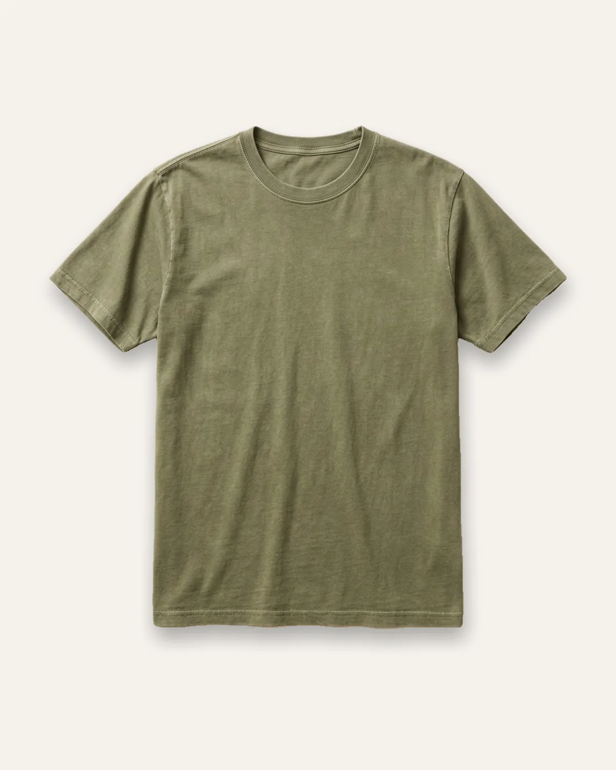 Garment-Dyed Tee in Faded Olive, laid flat