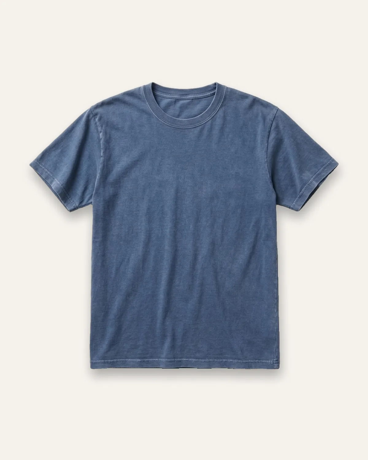 Garment-Dyed Tee in Washed Indigo, laid flat