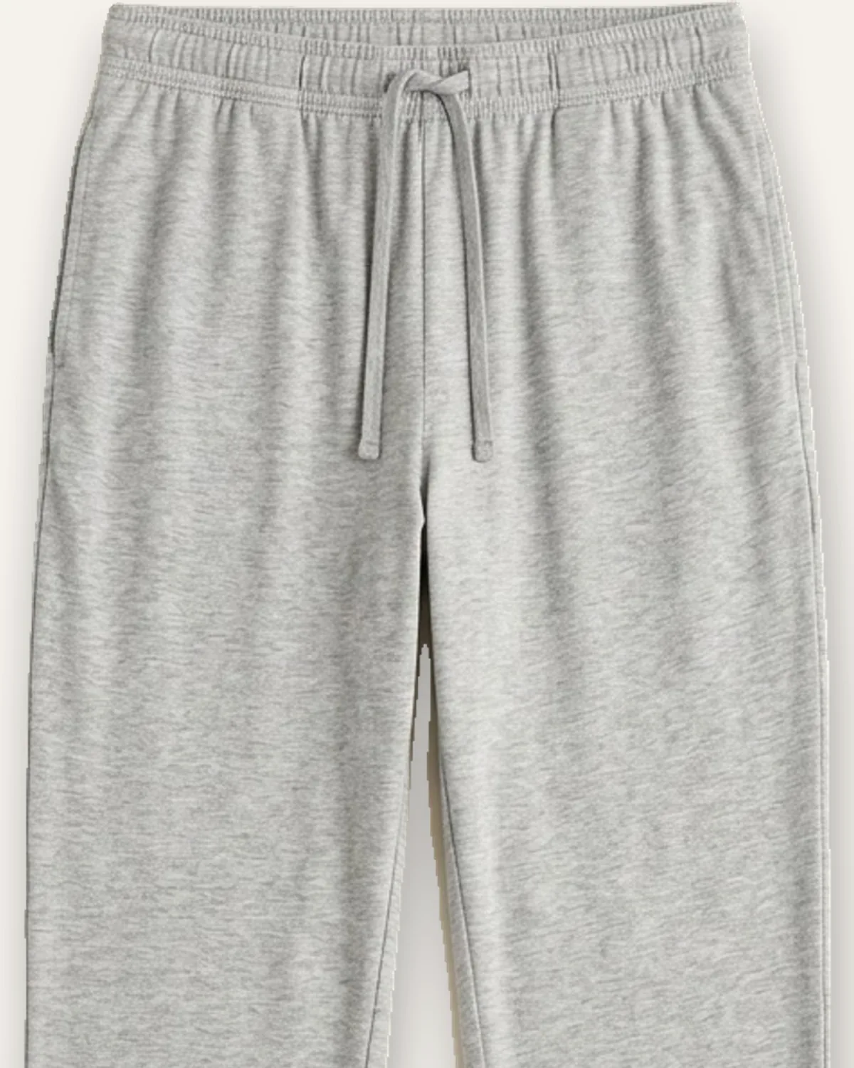Knit Lounge Pant in Heather Grey, laid flat, detail