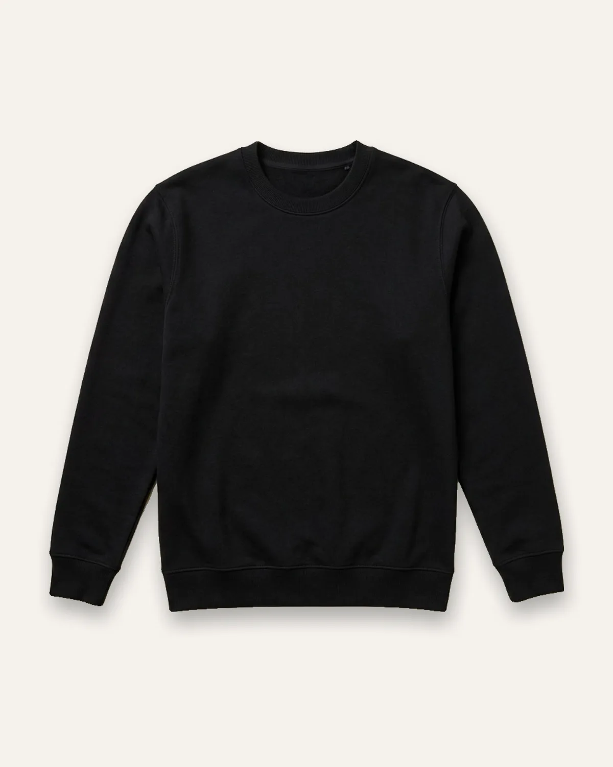 Midweight Crewneck Sweatshirt in Black, laid flat