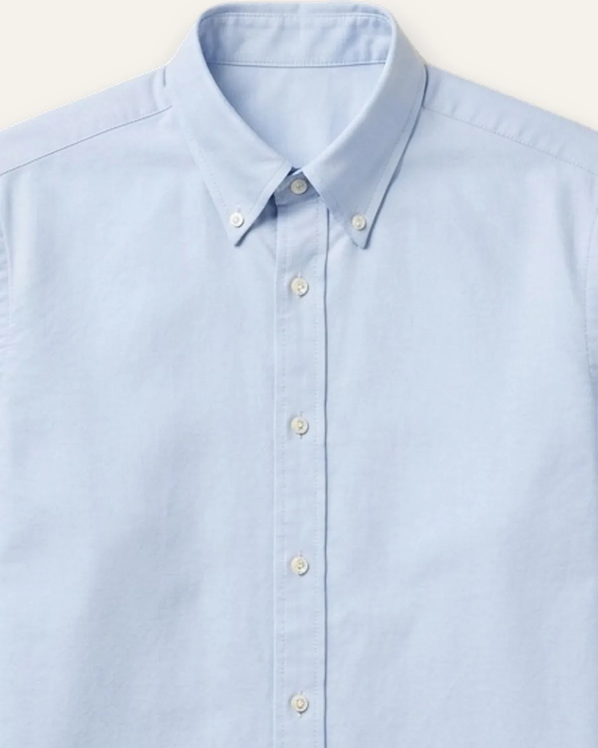 Oxford Button-Down in Light Blue, laid flat, detail