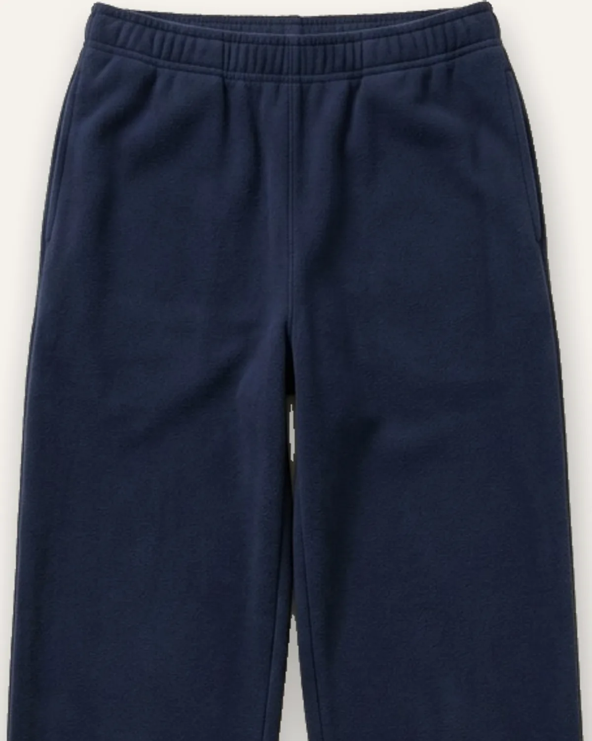 Relaxed Fleece Pant in Navy, laid flat, detail