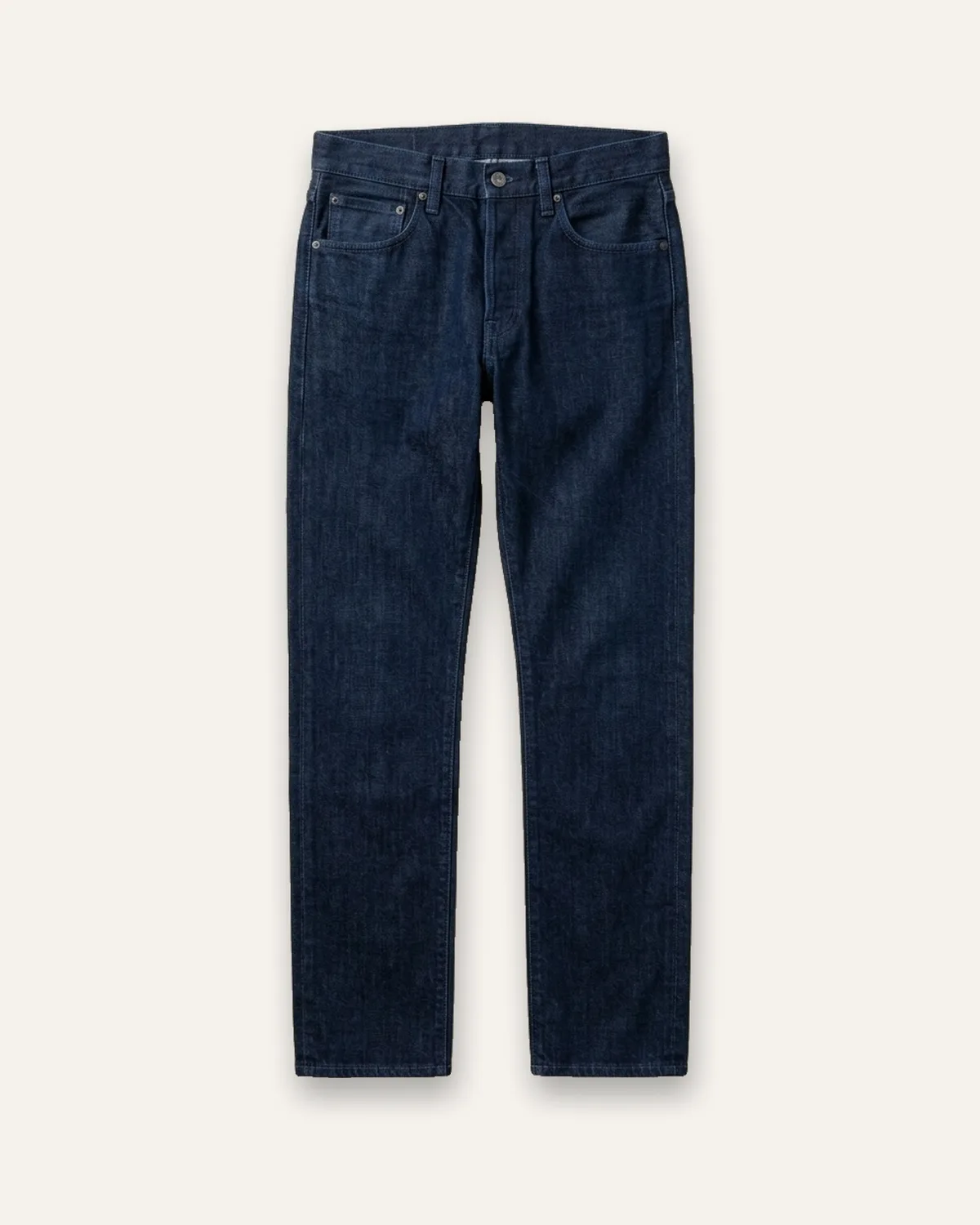 Slim Straight Jean in Dark Indigo, laid flat