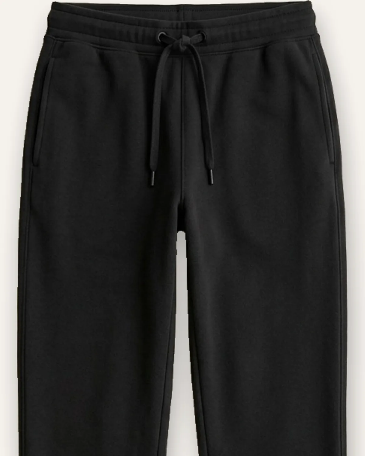 Straight-Leg Sweatpant in Black, laid flat, detail