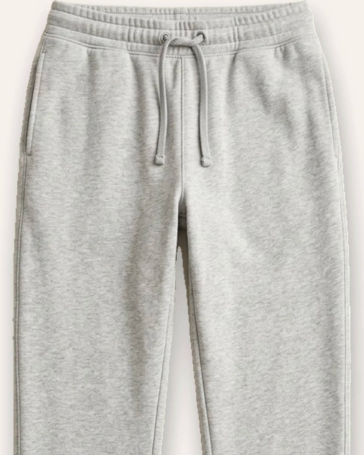 Straight-Leg Sweatpant in Heather Grey, laid flat, detail