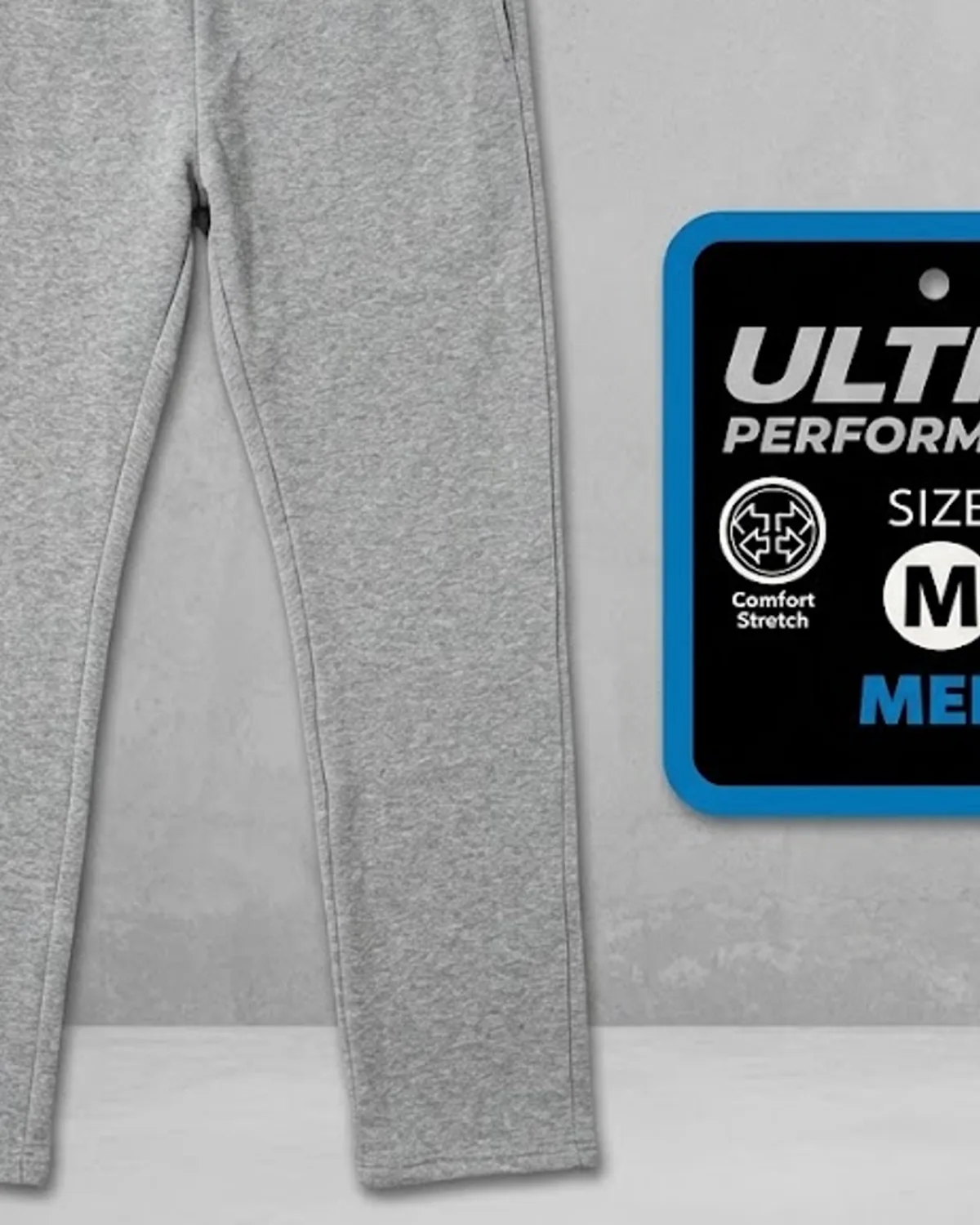 Ultra Performance Sweatpant in Heather Grey, laid flat, detail