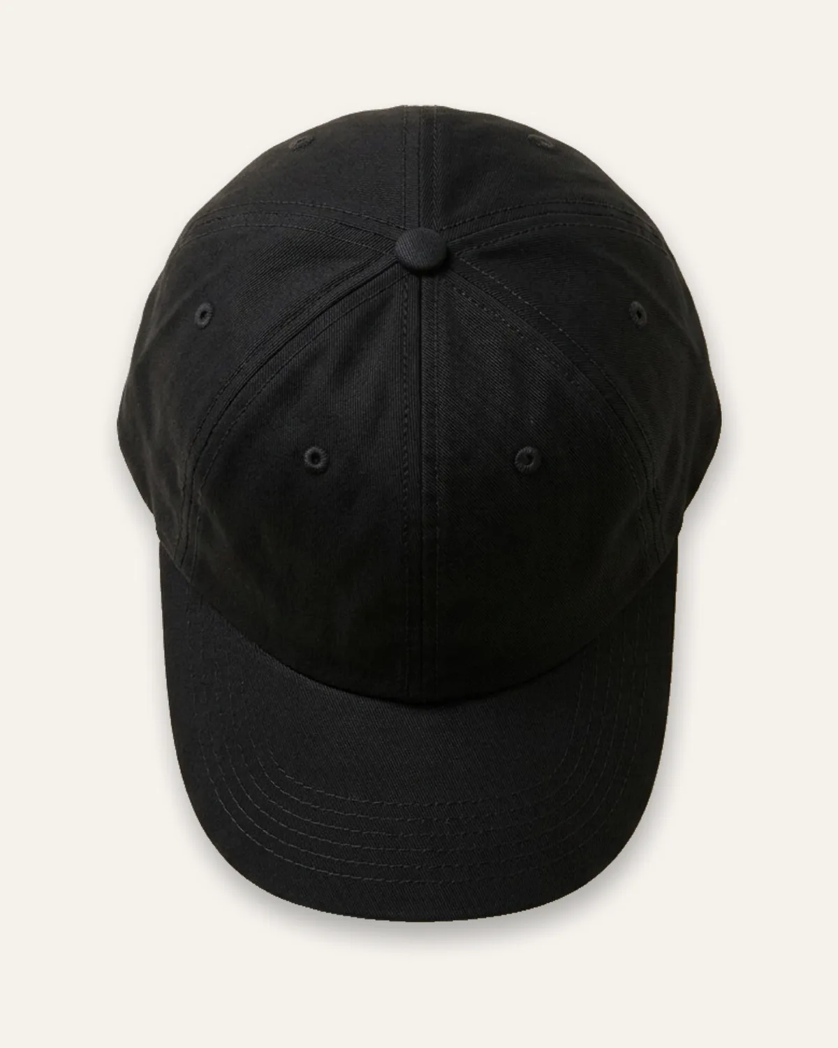 Unstructured Dad Cap in Black, laid flat
