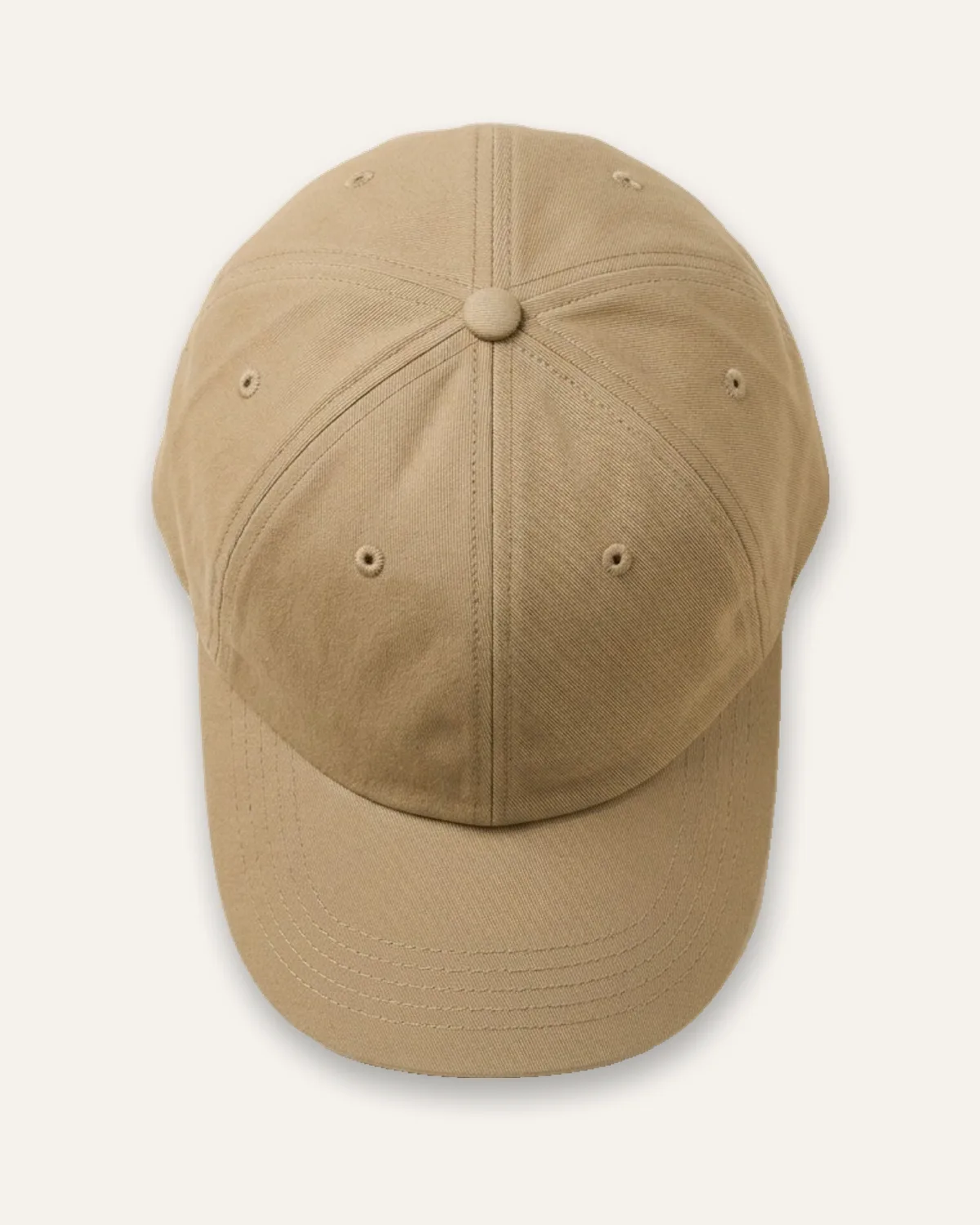 Unstructured Dad Cap in Khaki, laid flat