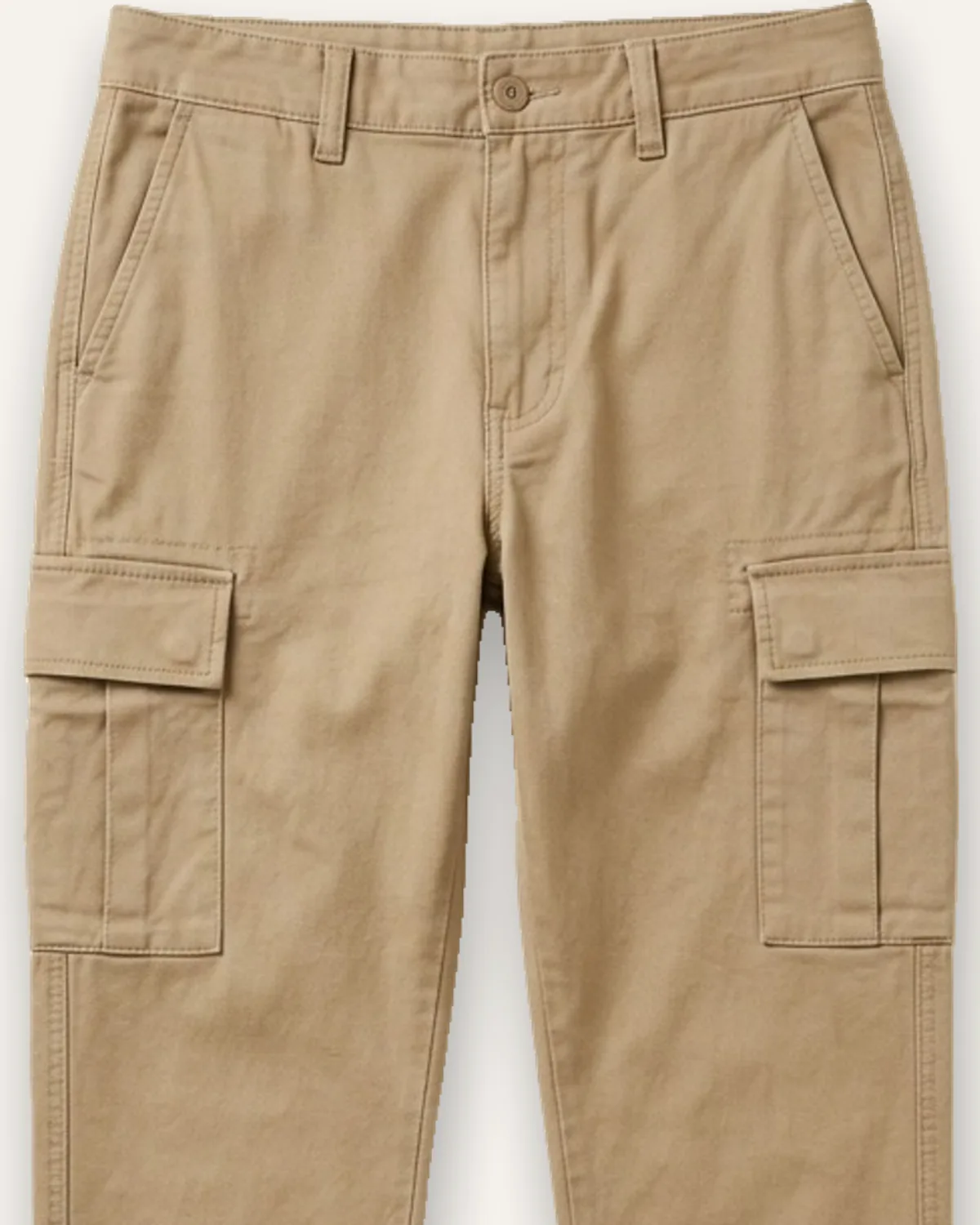 Utility Cargo Pant in Khaki, laid flat, detail